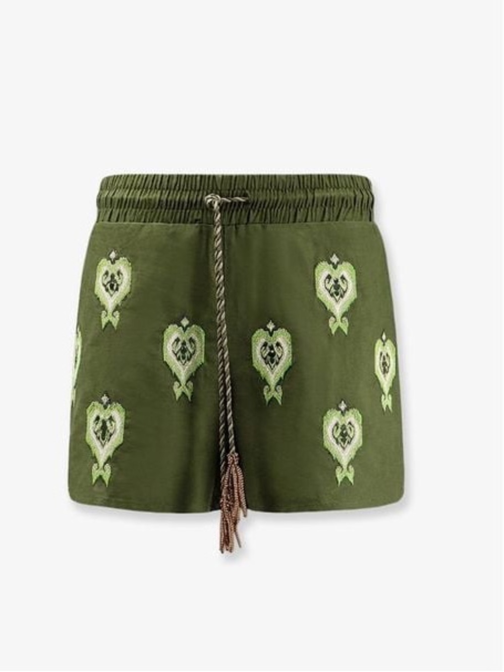 NWT FARM Rio Green Heart Tapestry
Embroidered Shorts, size S